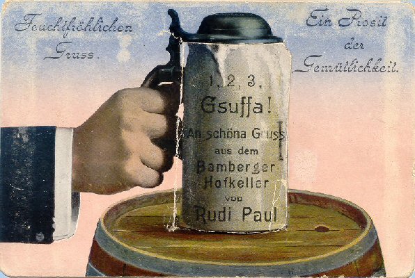 Historische Bierpostkarte aus Bamberg